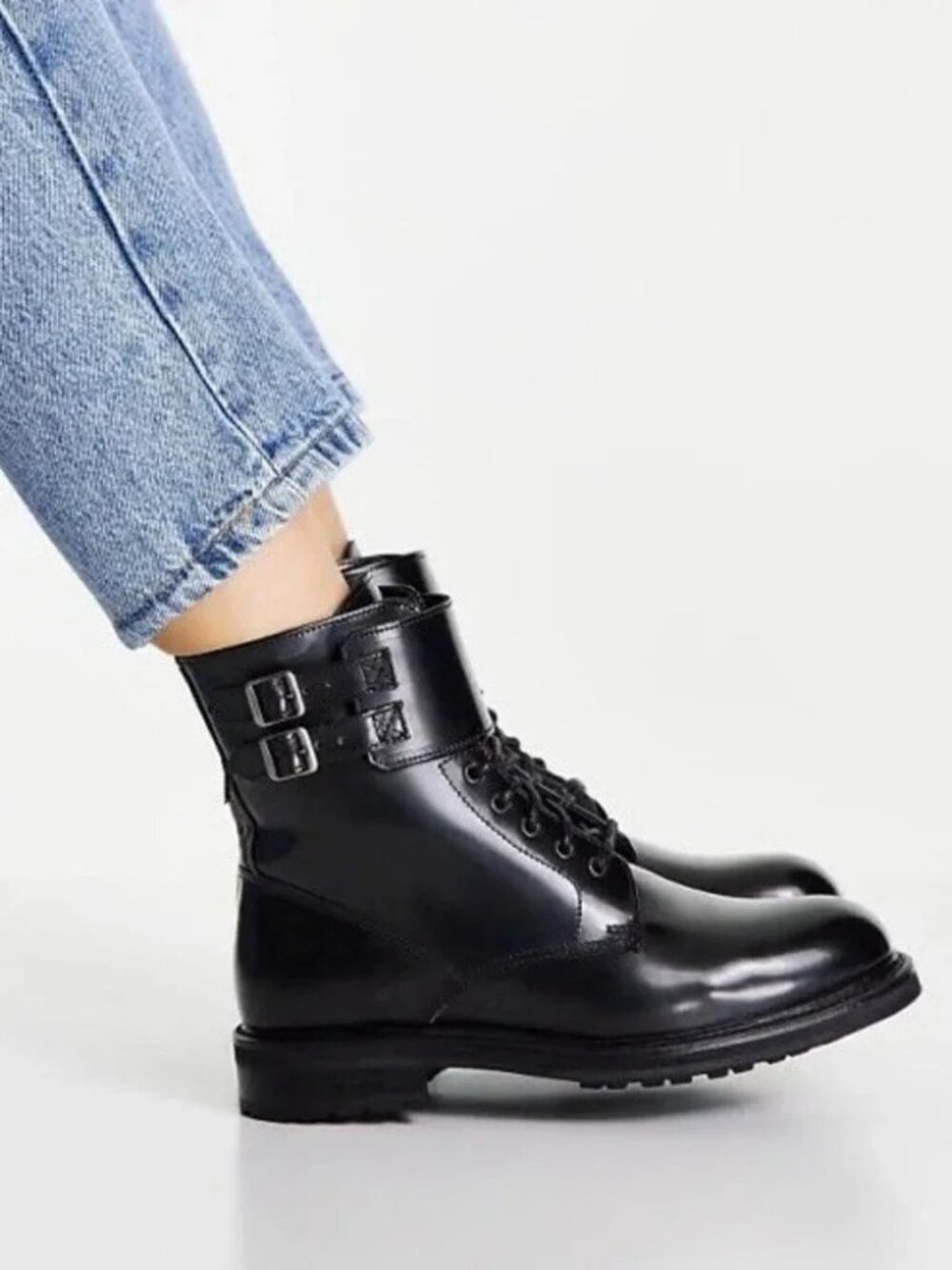 AllSaints Black Leather Comet Boots size 41 / 10W / 8M unisex ( Brigade )